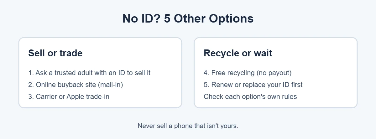 Options to sell or recycle a phone when you cannot use ecoATM without ID