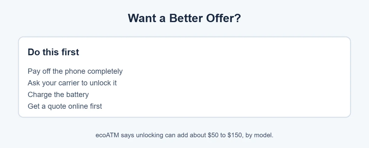 Unlock a carrier locked phone to get more money